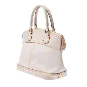 Louis Vuitton White Blanc Handbag Leather Lockit Suhali